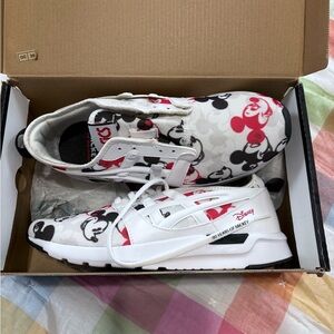 ASICS Kids/Womens' White, Black & Red Mickey Mouse Sneakers